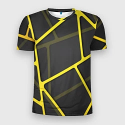 Футболка спортивная мужская Желтая сетка, цвет: 3D-принт