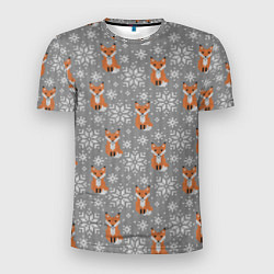 Мужская спорт-футболка Зимние лисицы