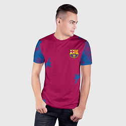 Футболка спортивная мужская FC Barcelona: Purple Original, цвет: 3D-принт — фото 2
