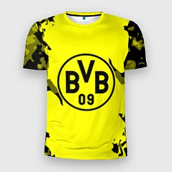 Футболка спортивная мужская FC Borussia Dortmund: Yellow & Black, цвет: 3D-принт
