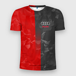Футболка спортивная мужская Audi: Red & Grey poly, цвет: 3D-принт