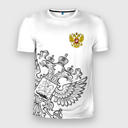 Мужская спорт-футболка Russia: White Edition