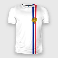 Мужская спорт-футболка Франция: лента с гербом