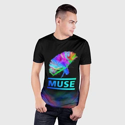 Футболка спортивная мужская Muse: Neon Flower, цвет: 3D-принт — фото 2