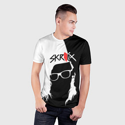 Футболка спортивная мужская Skrillex: Black & White, цвет: 3D-принт — фото 2