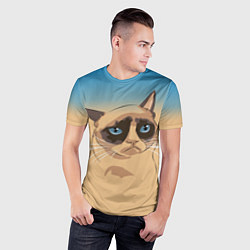Футболка спортивная мужская Grumpy cat, цвет: 3D-принт — фото 2