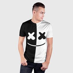 Футболка спортивная мужская Marshmello: Black & White, цвет: 3D-принт — фото 2