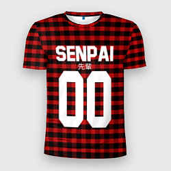 Футболка спортивная мужская Senpai 00: Red Grid, цвет: 3D-принт