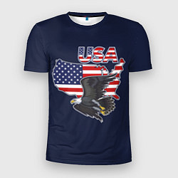 Футболка спортивная мужская USA - flag and eagle, цвет: 3D-принт