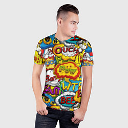 Футболка спортивная мужская Звуки комиксов, цвет: 3D-принт — фото 2