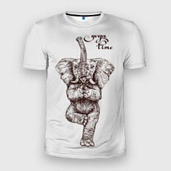 Футболка спортивная мужская Yoga time - elephant, цвет: 3D-принт