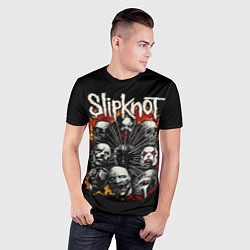 Футболка спортивная мужская Slipknot: Faces, цвет: 3D-принт — фото 2