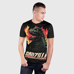 Футболка спортивная мужская Flame Godzilla, цвет: 3D-принт — фото 2