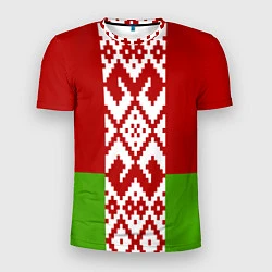 Футболка спортивная мужская Беларусь флаг, цвет: 3D-принт