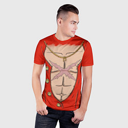 Футболка спортивная мужская One Piece грудь Луффи со шляпой для косплея, цвет: 3D-принт — фото 2