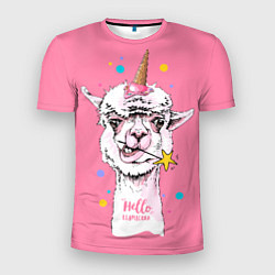 Мужская спорт-футболка Hello llamacorn - ice cream