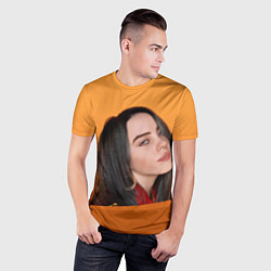 Футболка спортивная мужская BILLIE EILISH: Orange Mood, цвет: 3D-принт — фото 2