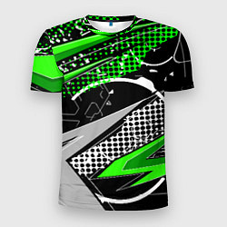 Мужская спорт-футболка Black and green corners