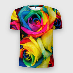 Мужская спорт-футболка Разноцветные розы