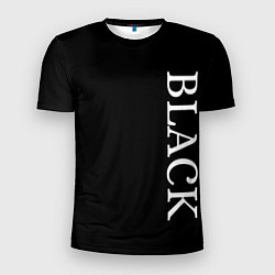 Футболка спортивная мужская Чёрная футболка с текстом, цвет: 3D-принт