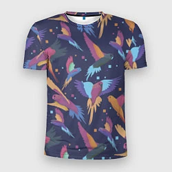 Мужская спорт-футболка Райские попугаи