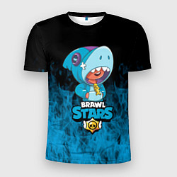 Мужская спорт-футболка Brawl stars leon shark