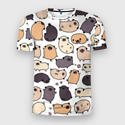 Мужская спорт-футболка Милые мопсы
