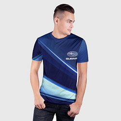 Футболка спортивная мужская SUBARU, цвет: 3D-принт — фото 2