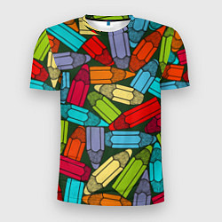 Мужская спорт-футболка Детские цветные карандаши арт