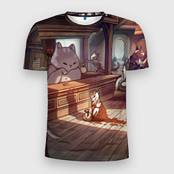 Футболка спортивная мужская Кошачий город, цвет: 3D-принт