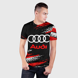 Футболка спортивная мужская AUDI, цвет: 3D-принт — фото 2