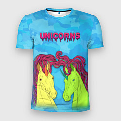 Мужская спорт-футболка Colored unicorns