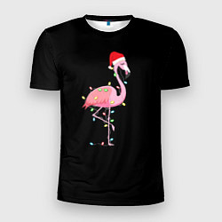 Футболка спортивная мужская Новогодний Фламинго, цвет: 3D-принт
