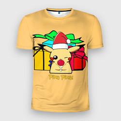 Футболка спортивная мужская New Year Pikachu, цвет: 3D-принт