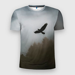 Мужская спорт-футболка Орёл над лесом