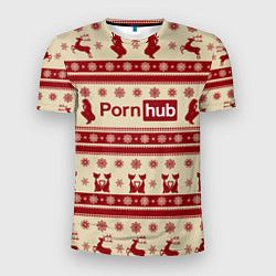 Мужская спорт-футболка Pornhub Новый год
