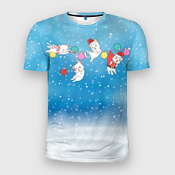 Мужская спорт-футболка Kittens Santa