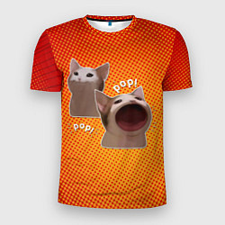 Мужская спорт-футболка Cat Pop Мем