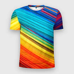 Мужская спорт-футболка Цветной мех диагональ