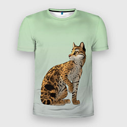 Мужская спорт-футболка Дикий кот оцелот