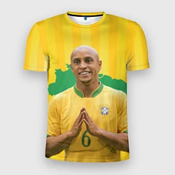 Футболка спортивная мужская Роберто Карлос Бразилия, цвет: 3D-принт