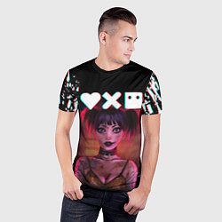 Футболка спортивная мужская Love, Death and Robots Lora Glitch Z, цвет: 3D-принт — фото 2