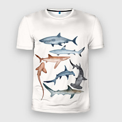 Мужская спорт-футболка Акулы