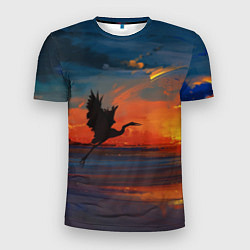 Футболка спортивная мужская Прибрежный закат, цвет: 3D-принт