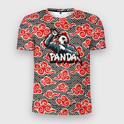 Мужская спорт-футболка Панда-ниндзя