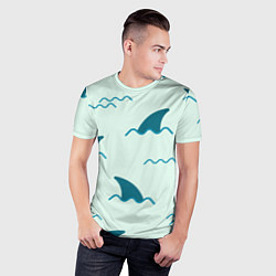 Футболка спортивная мужская Плавники акул, цвет: 3D-принт — фото 2