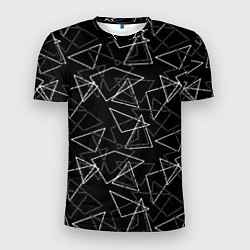 Мужская спорт-футболка Черно-белый геометрический