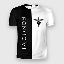 Мужская спорт-футболка BON JOVI BLACK WHITE