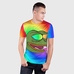 Футболка спортивная мужская Pepe rainbow, цвет: 3D-принт — фото 2