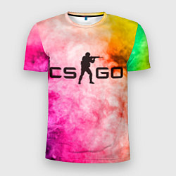 Футболка спортивная мужская Cs Go в разноцветном дыму, цвет: 3D-принт
